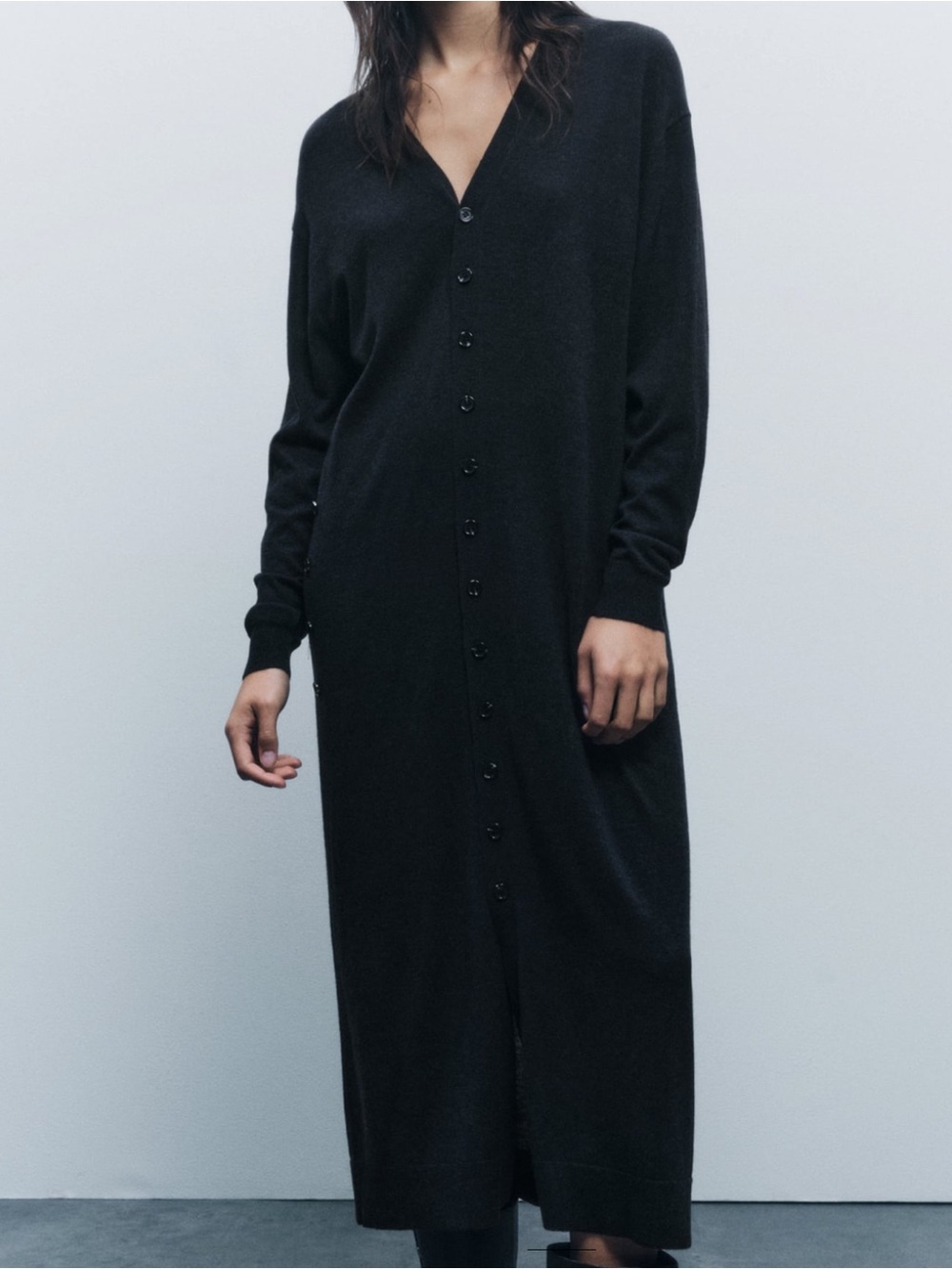 Brand New Zara Buttoned Knit Midi Dress